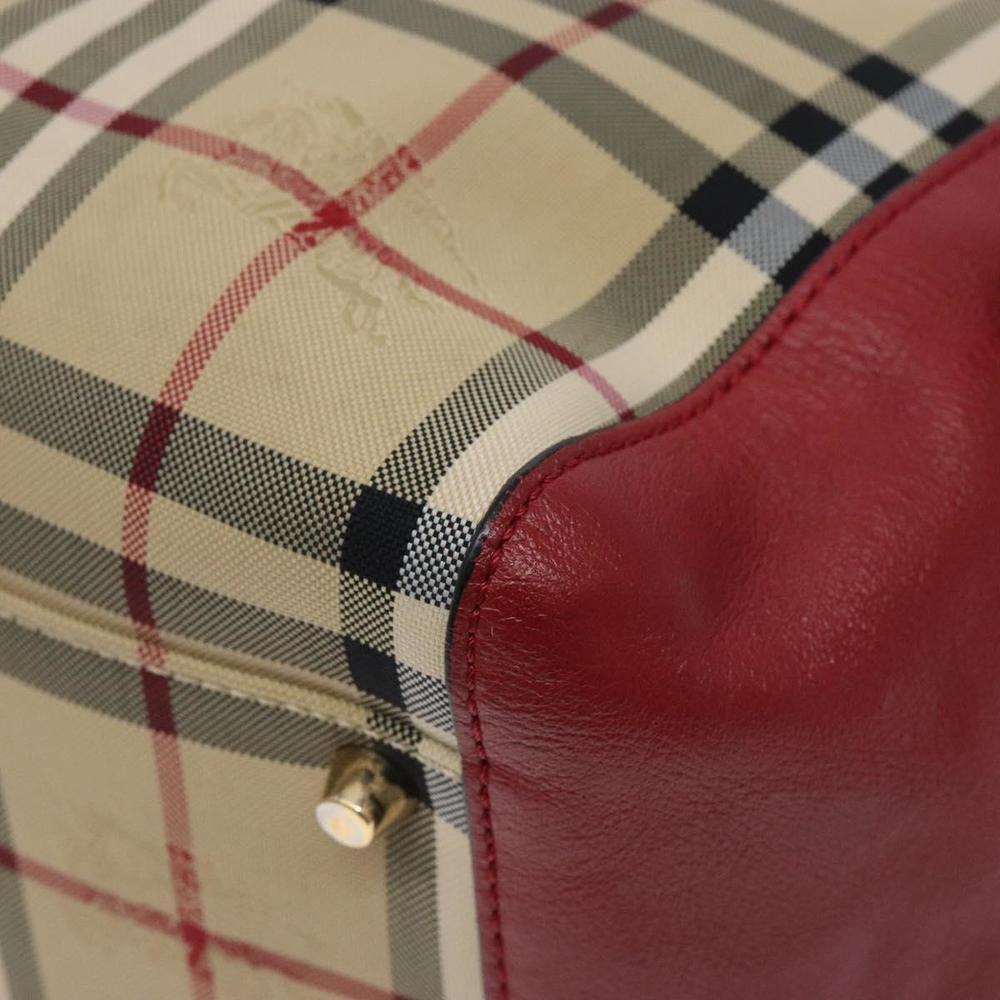 BURBERRY Nova Check Tote Bag Nylon Beige Gold Auth 131730 - Picture 9 of 16